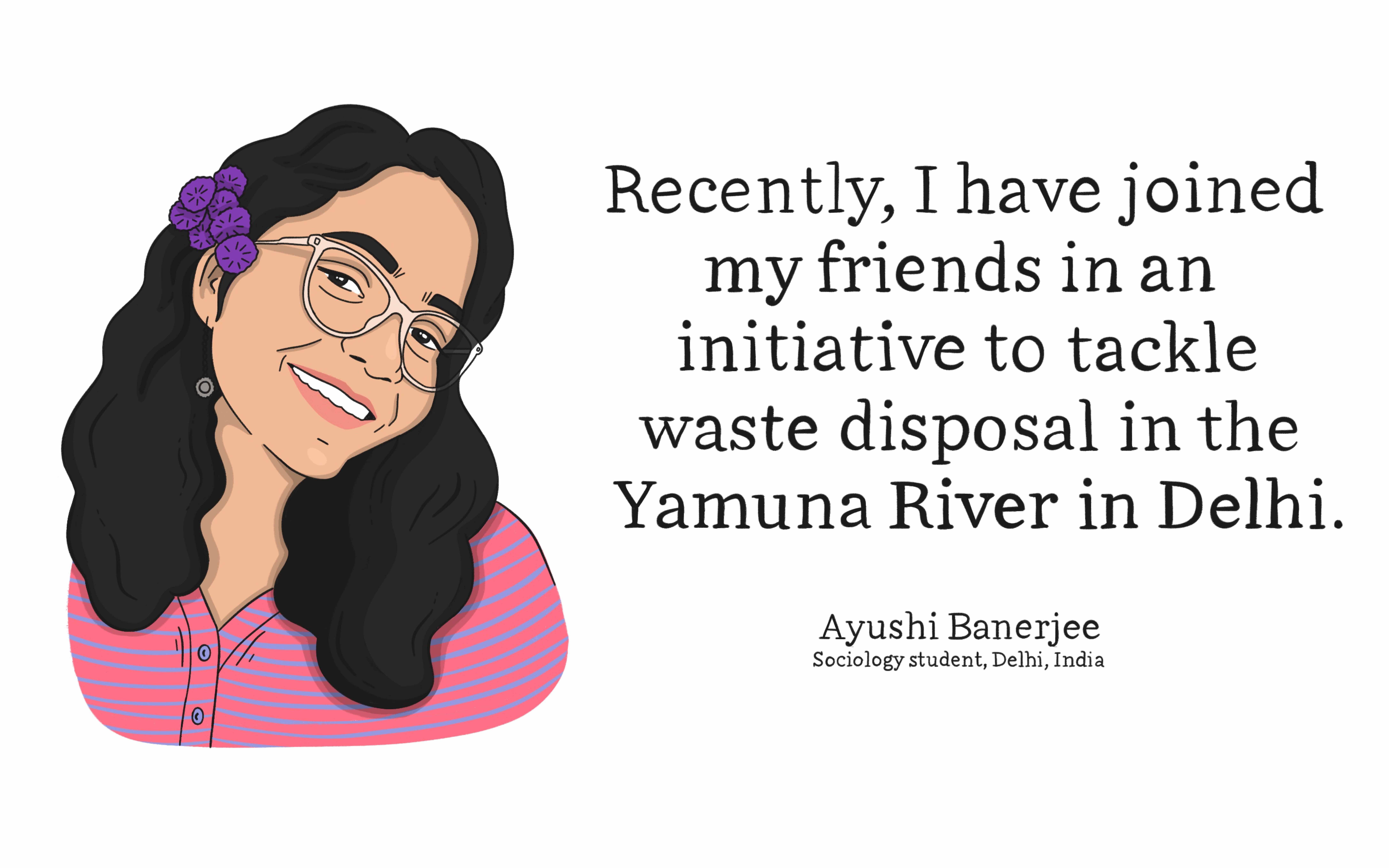 An illustration of Ayushi Banerjee.