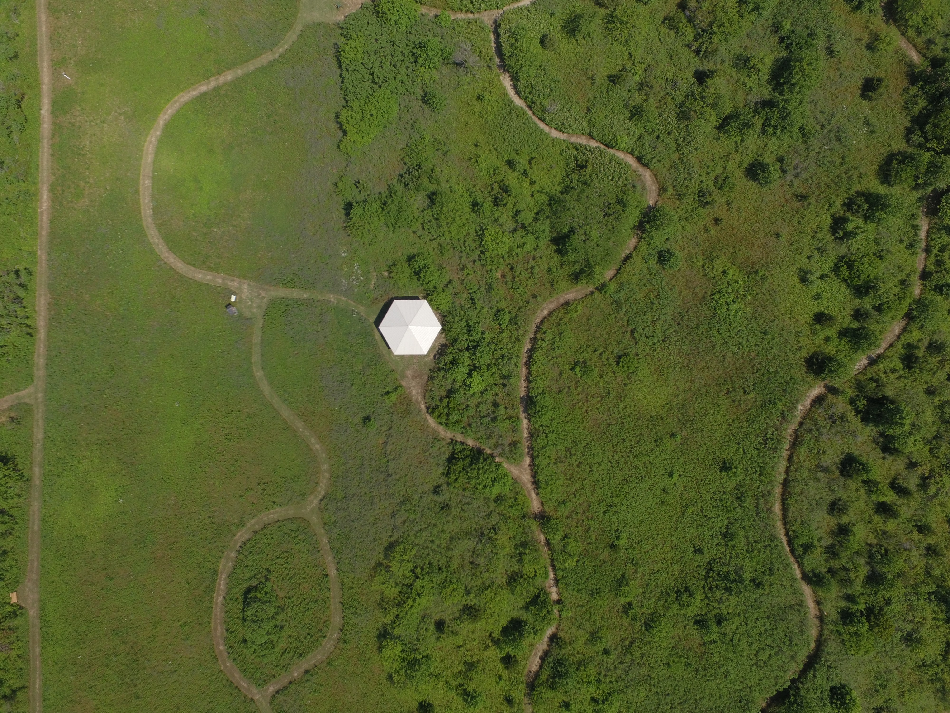 An aerial view of the Garrett Family Preserve trails. 