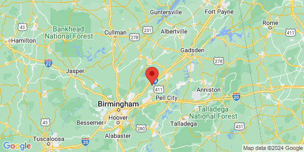 Map with marker: This area is vital for the Alabama leather flower.