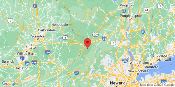 Map with marker: Montague Township, Sussex County, NJ