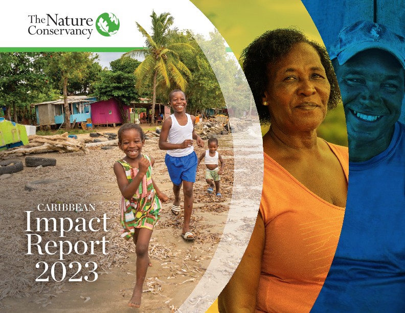 The cover of TNC in the Caribbean's 2023 Impact Report.