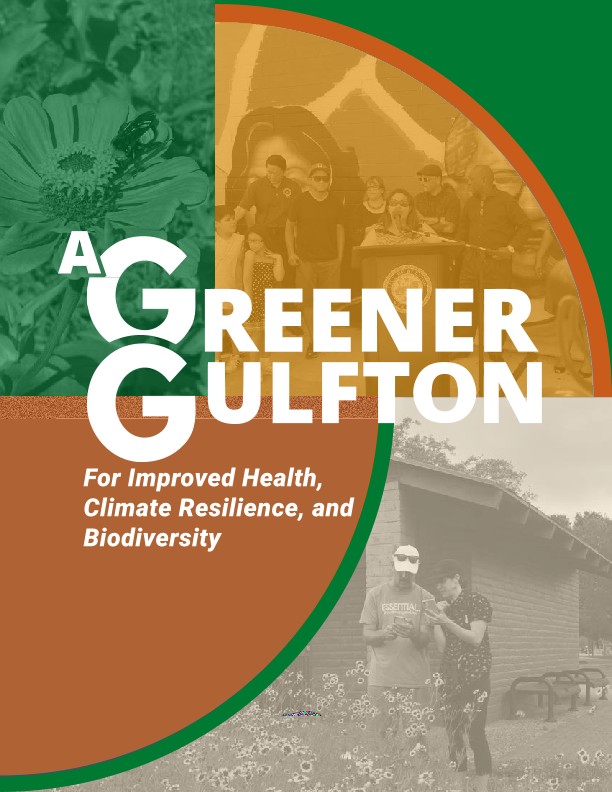 Cover of the Greener Gulfton program plan.