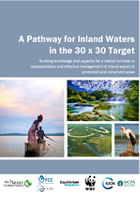 Cover of the Pathway for Inland Waters report showing a collage of photos.