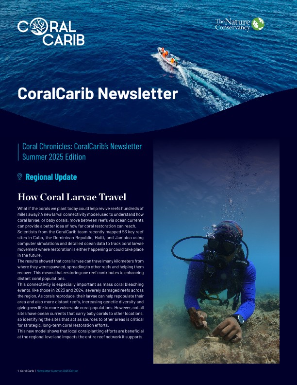 Cover of the Coral Carib newsletter pdf.