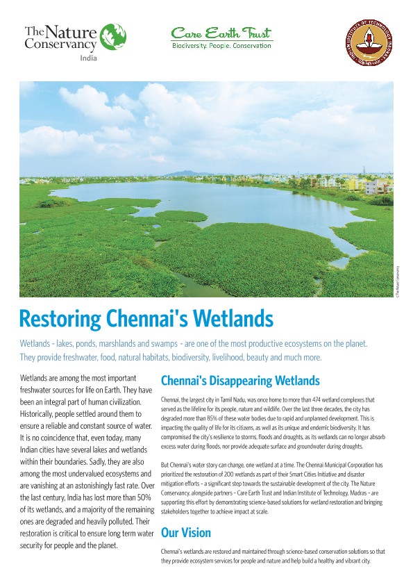 Cover of the Lake Sembakkam Factsheet.