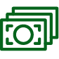 Green icon of money