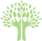 Hands and tree graphic.