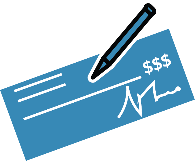 Illustration of a banking check.