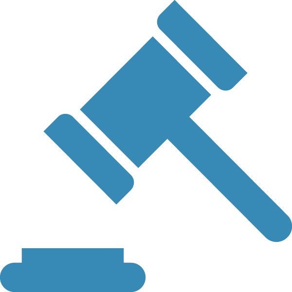 Illustration of gavel striking a sounding block.