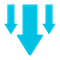 A light blue icon of three arrows pointing down, with the middle arrow being the biggest and the other two to the right and left, are smaller.