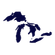 A dark blue icon showing the five Great Lakes.