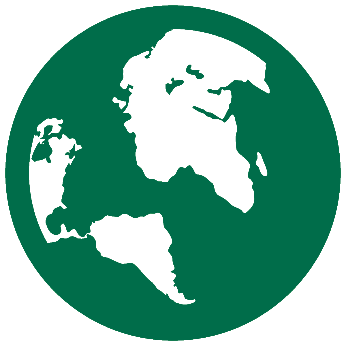 Green icon of Earth.
