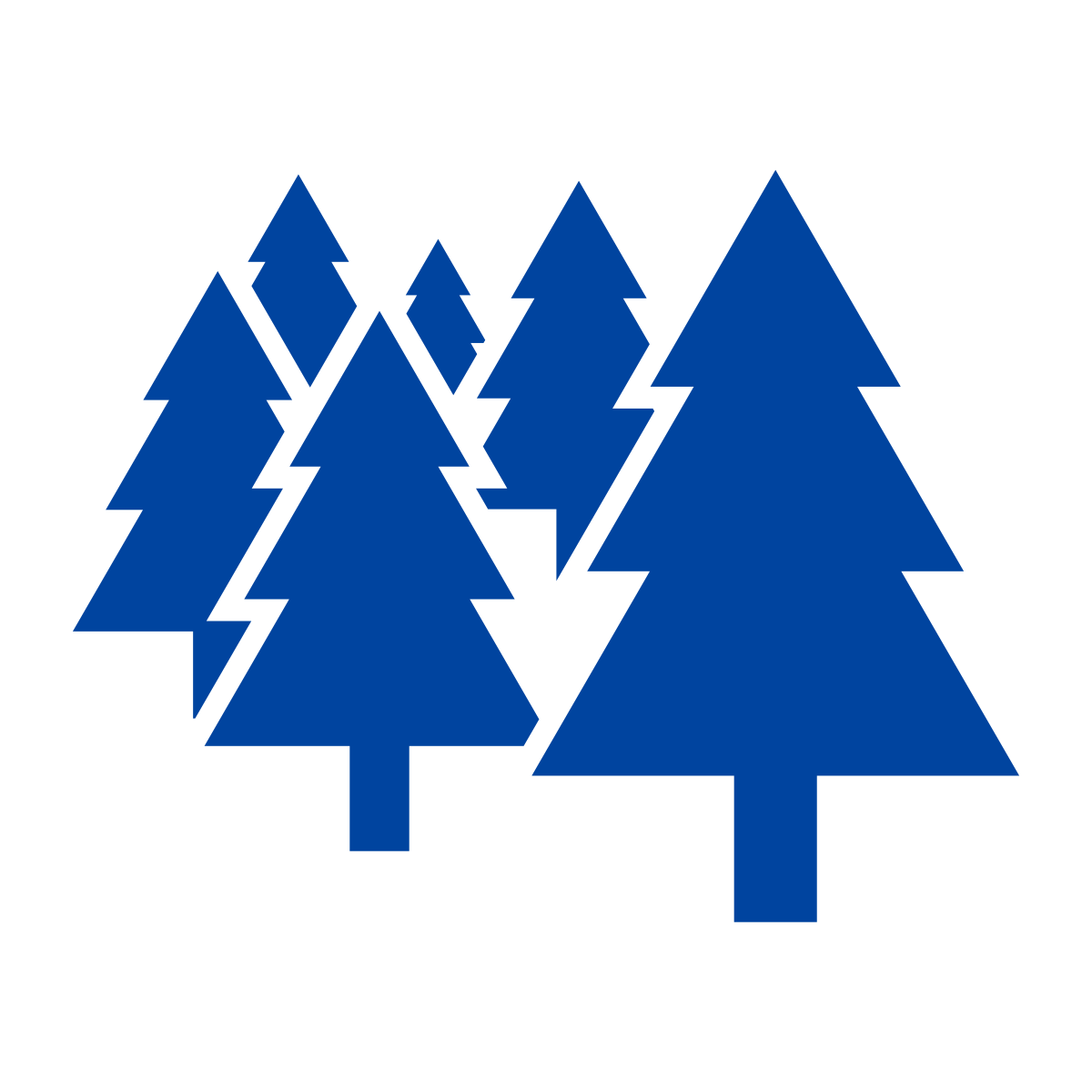 Blue icon depicting a collection of trees.
