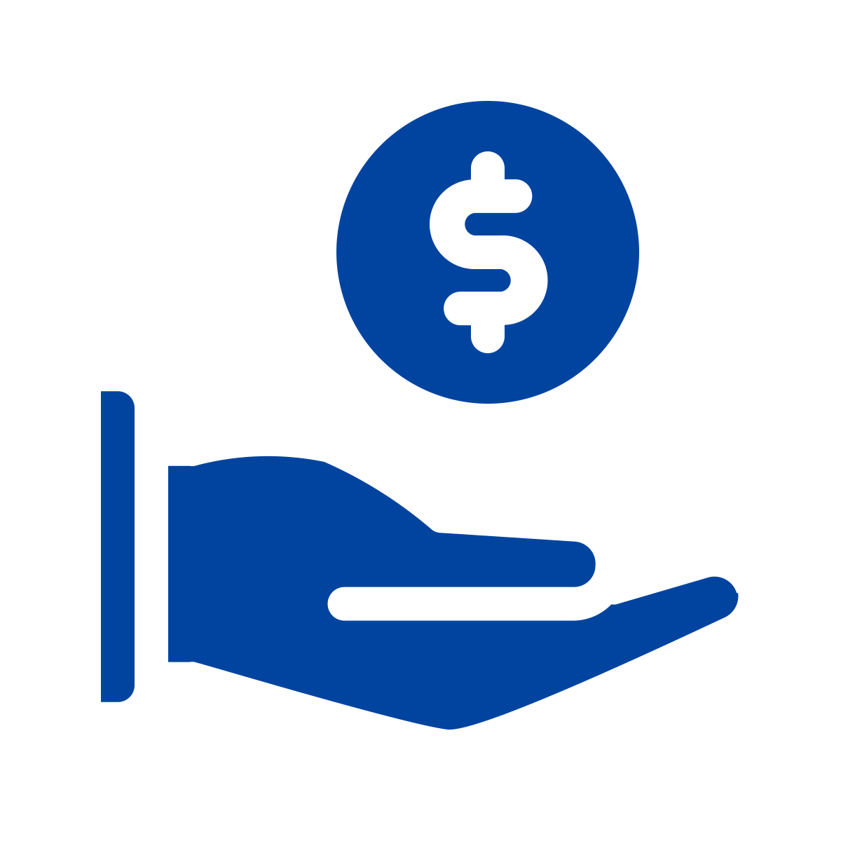 Blue icon shows a hand under a dollar sign.