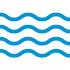 Blue illustrated icon of water waves.