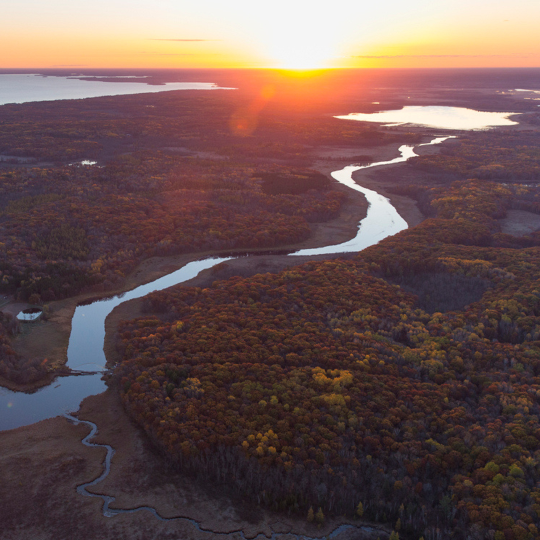 Aerial view of Mississippi River.