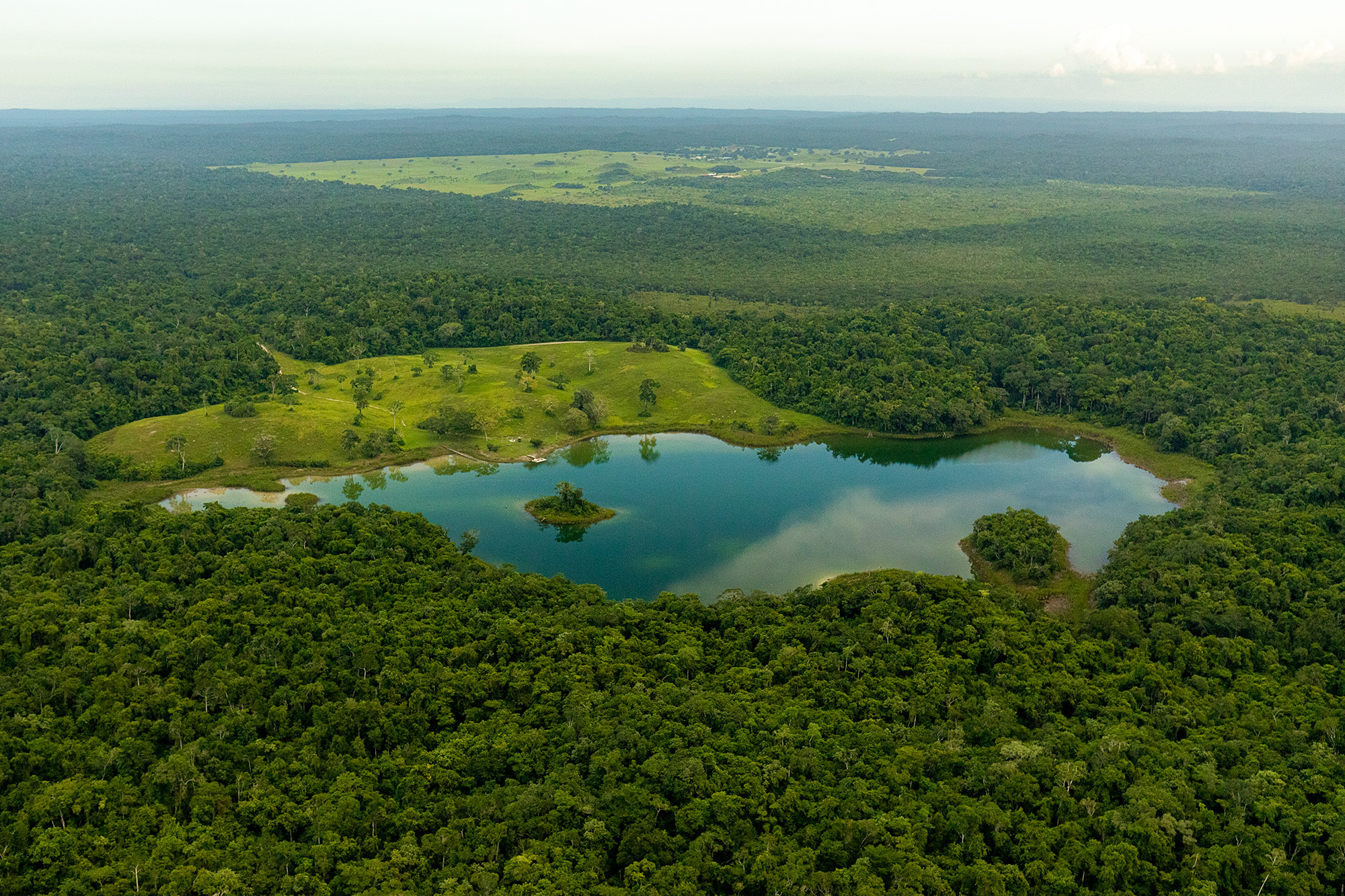 Laguna Verde en la Selva Maya de Belice.