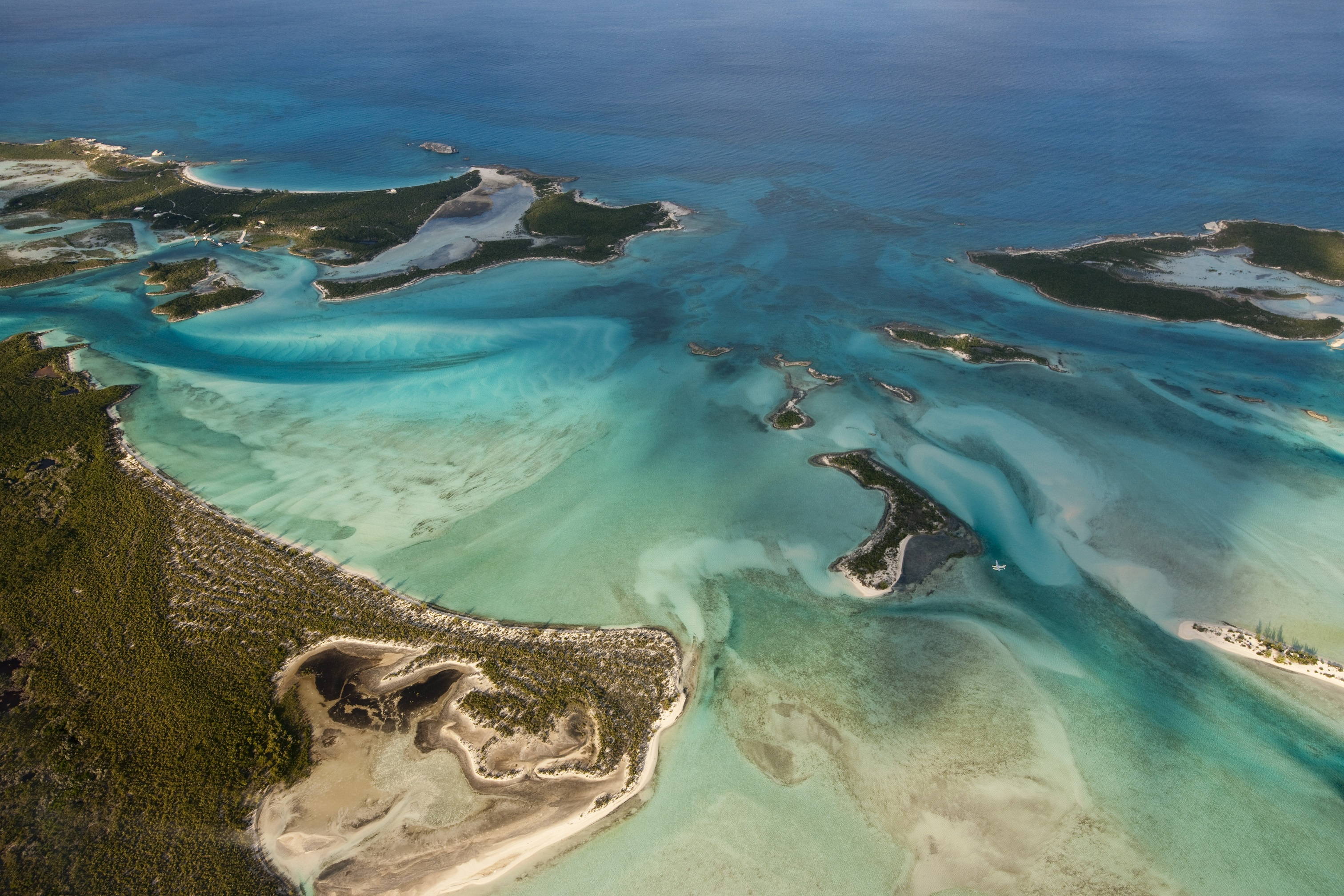 An aerial shot of protected areas in the Caribbean. 