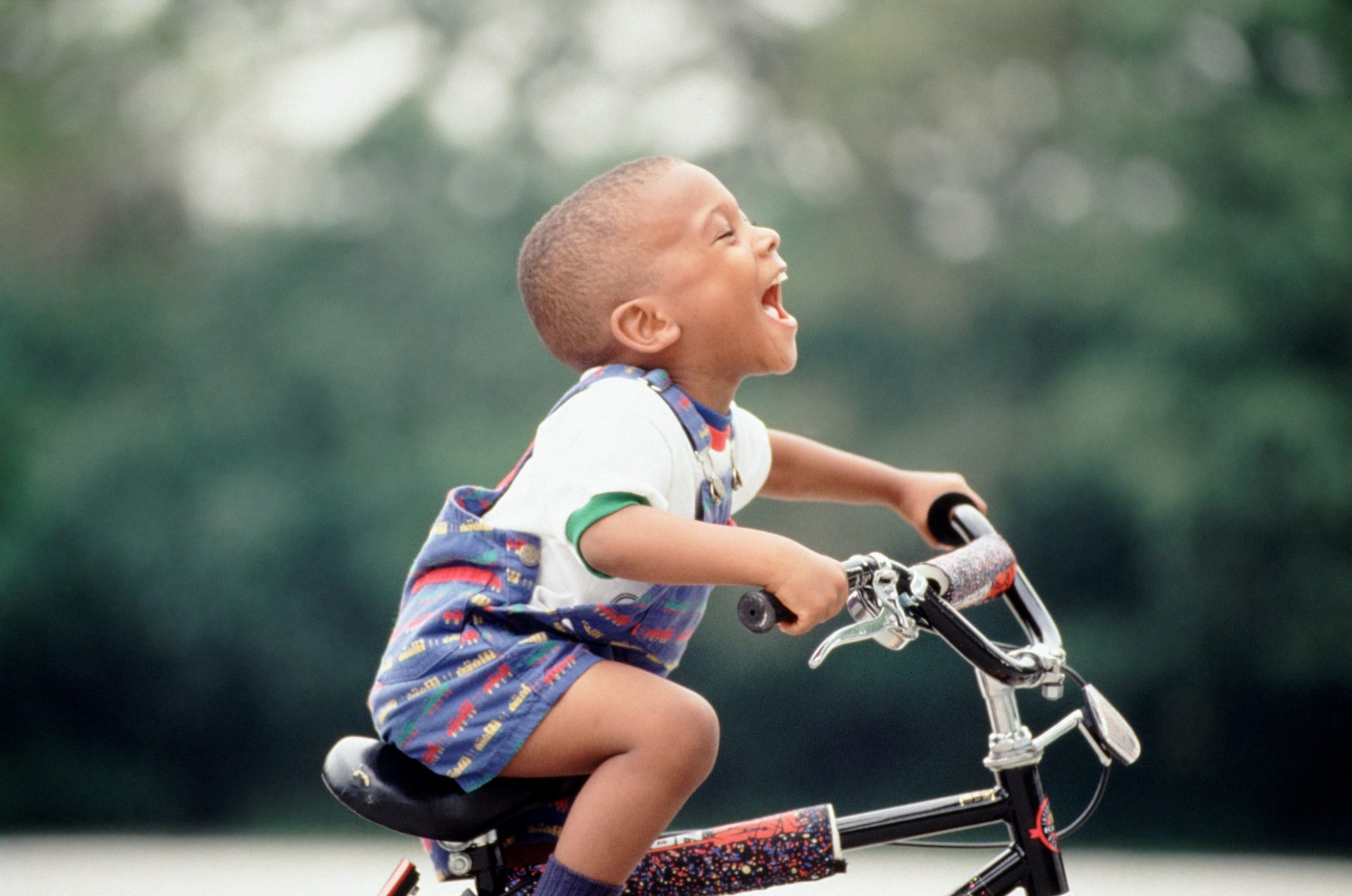 Child on a bike.