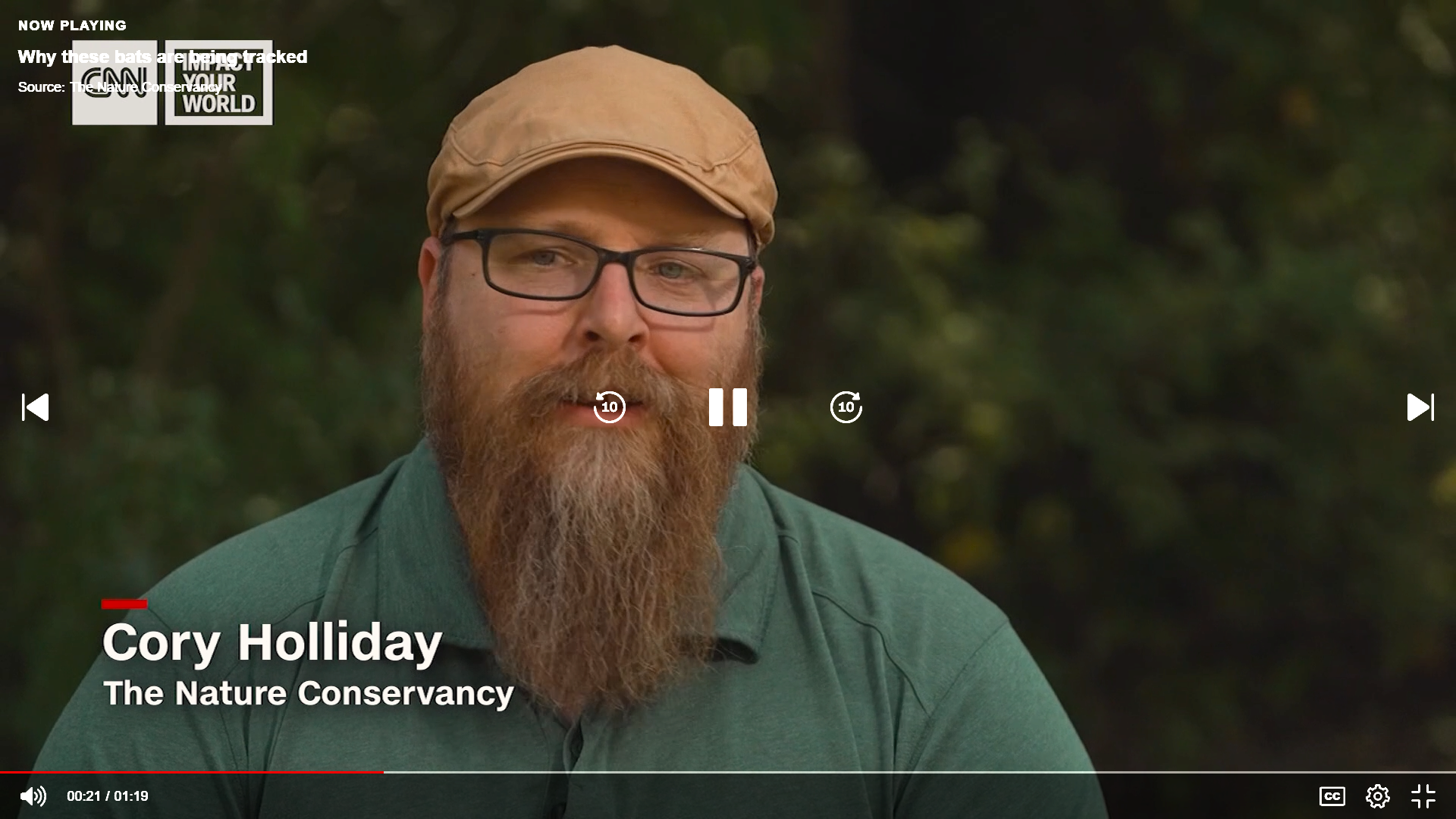 A screen grab from a video showing Cory Holliday speaking on a news channel.