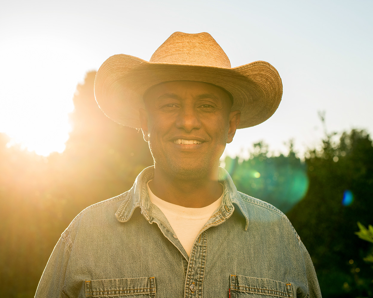 TNC's Dawit Zeleke photographed in his satsuma orchard.