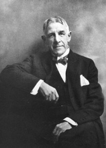 Historic black-and-white portrait of Edward W. Bok, founder of Bok Tower Gardens.