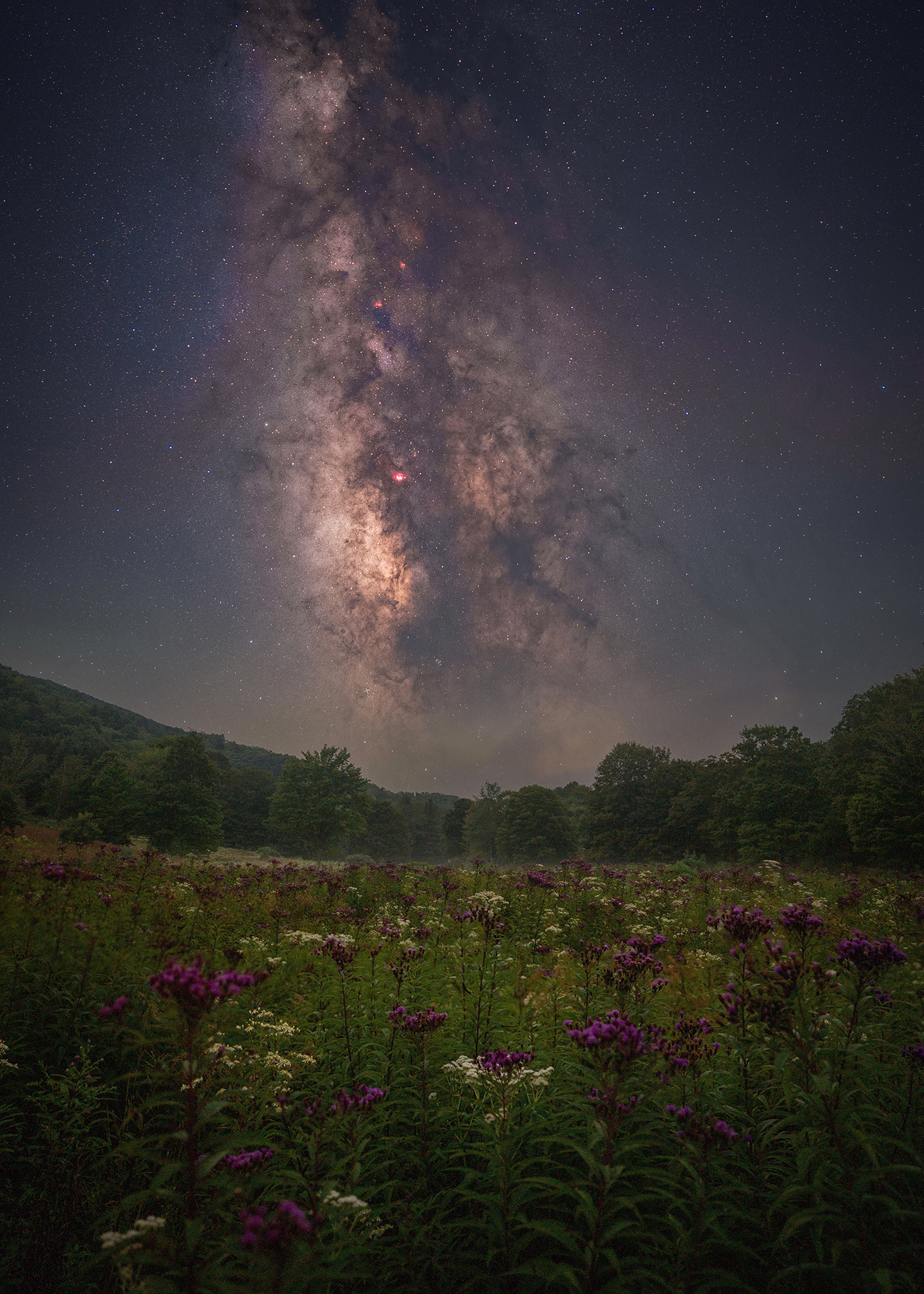 Composite photo showing a column of gas and stars.