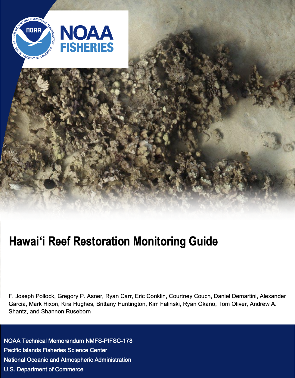 Cover of the Hawai‘i Reef Restoration Monitoring Guide.
