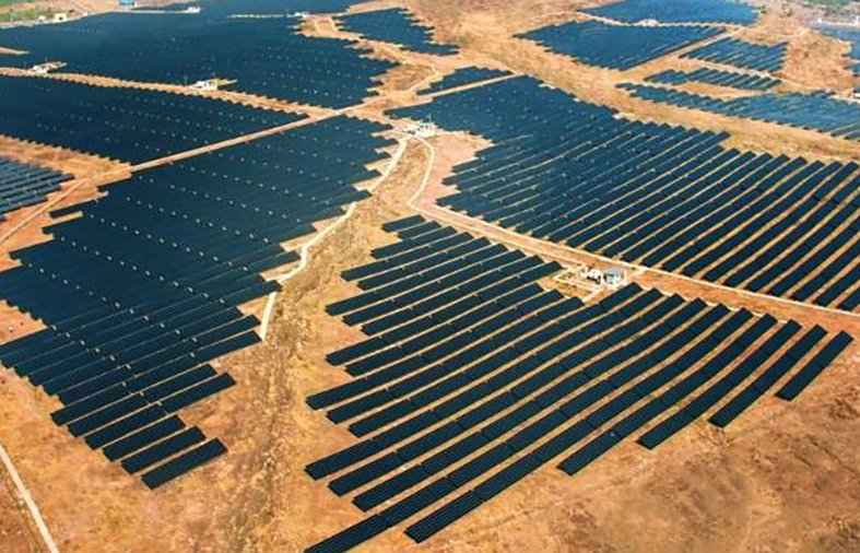 aerial view of solar park