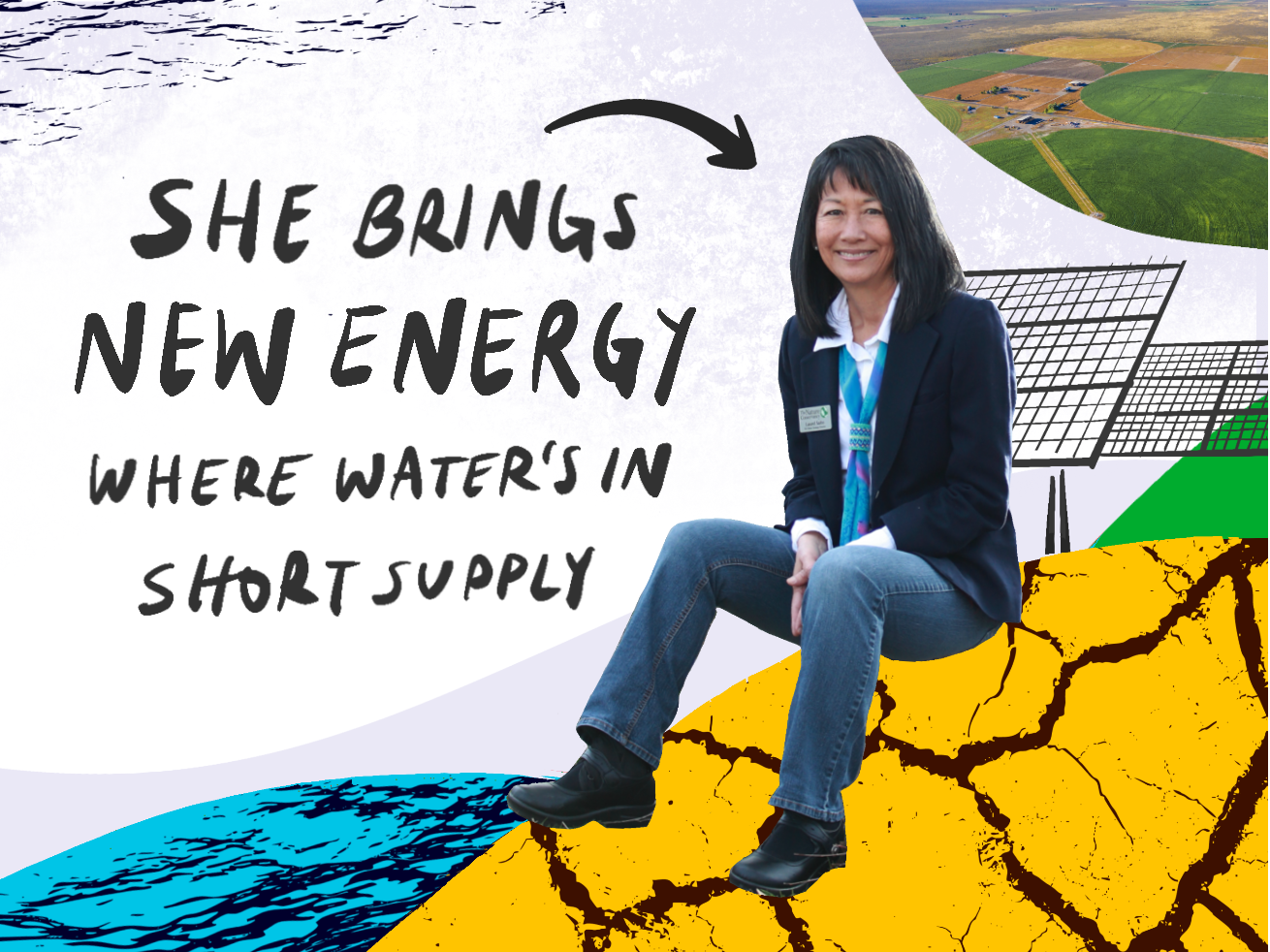 Laurel Saito sitting surrounded by drawings. 