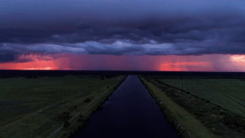 Photographer Carlton Ward Jr. captured this footage with a drone over the Caloosahatchee River near LaBelle, FL. To the right (north) are Orange Groves.