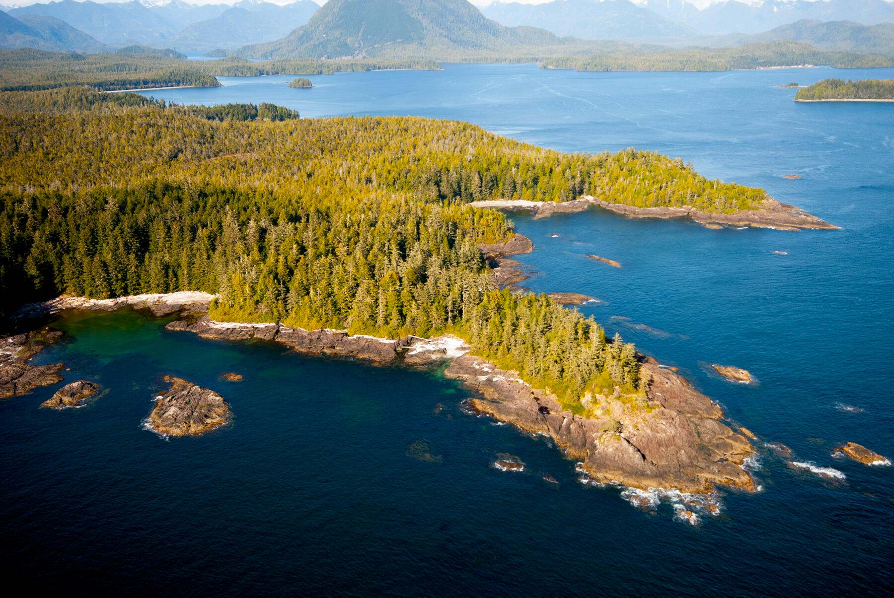 A view from the sky of the Vancouver coast.