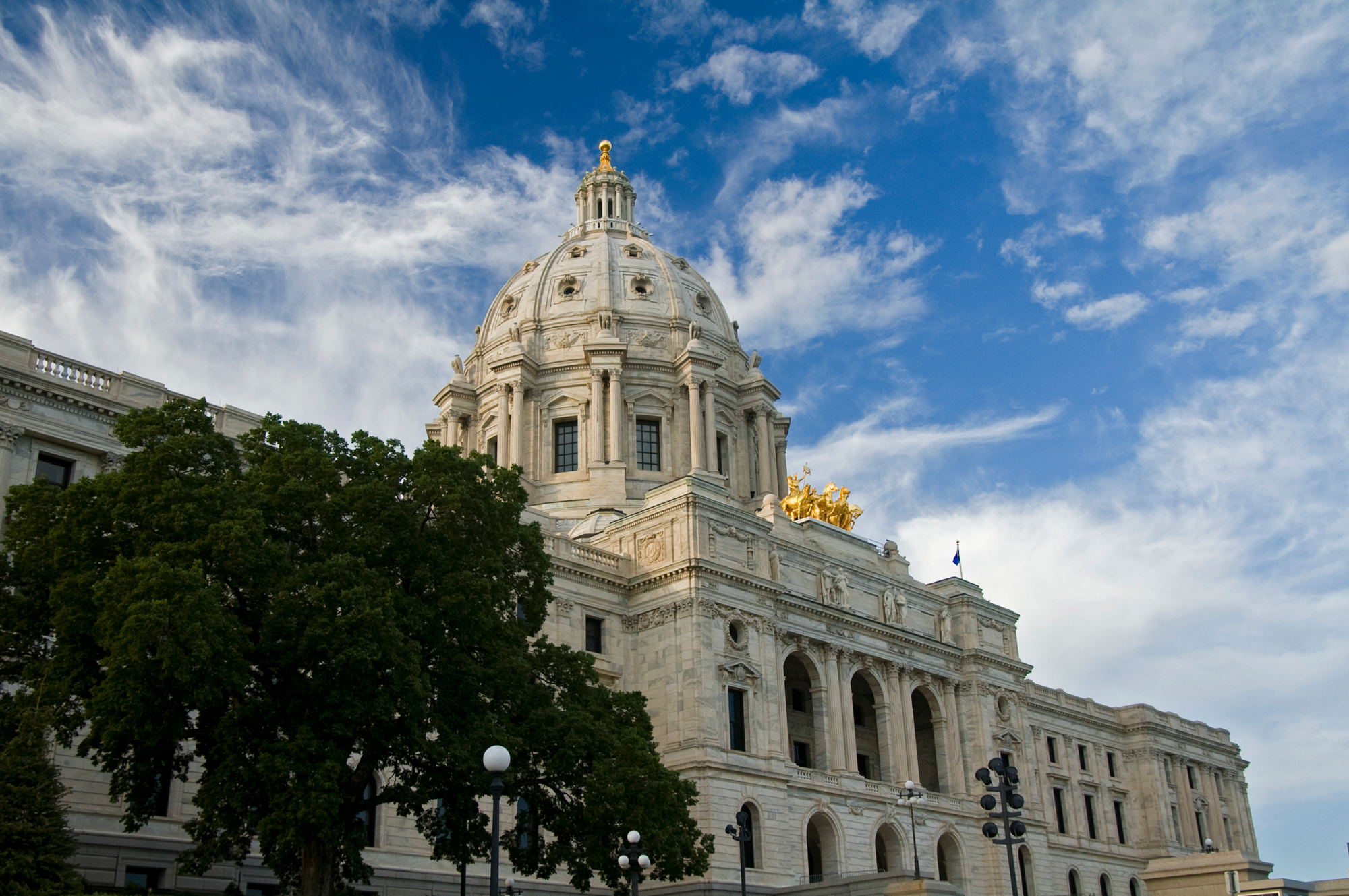 View of MN capitol building from front yard.