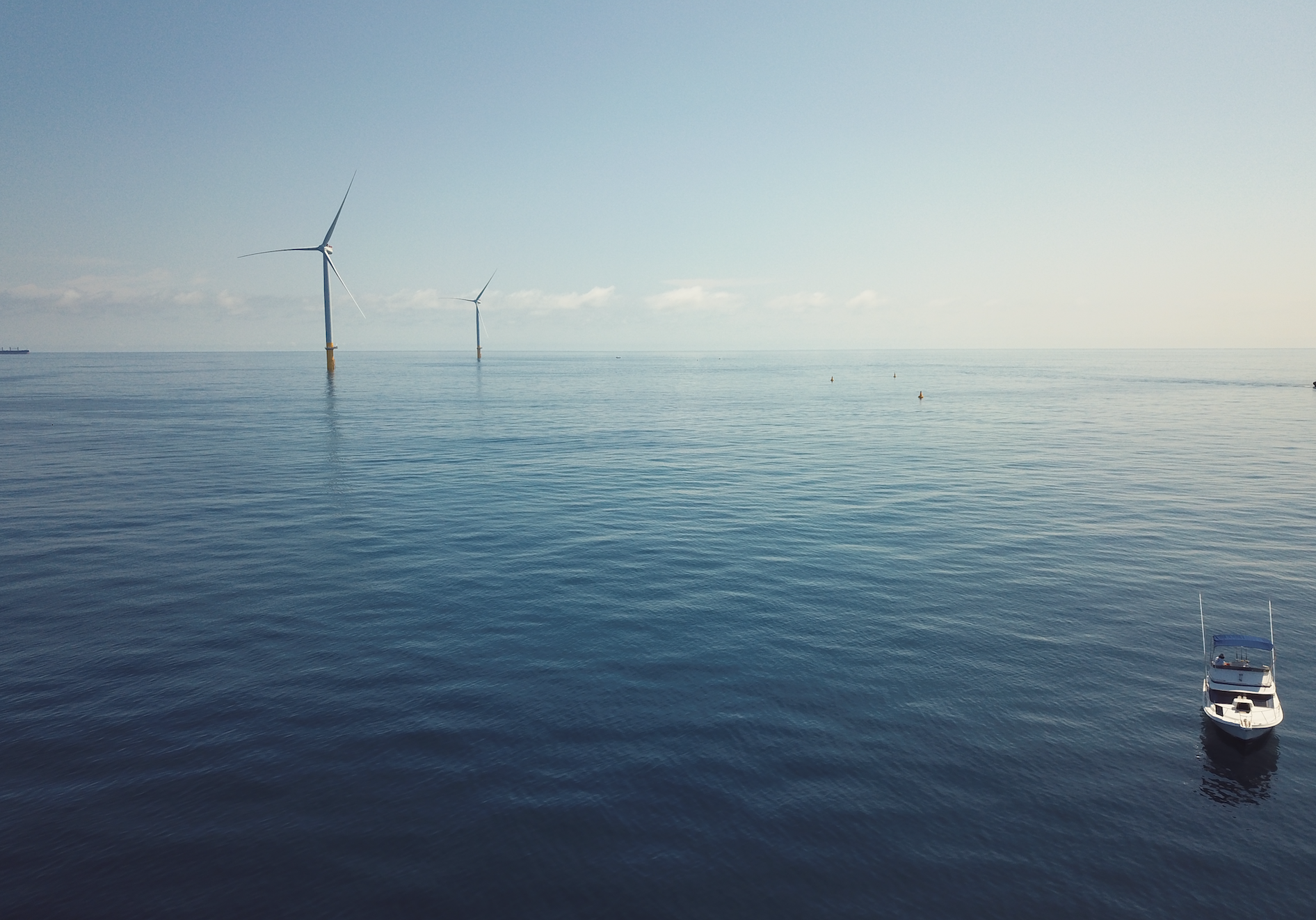 sea with wind turbines