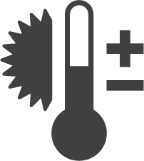 sun and thermometer icon.