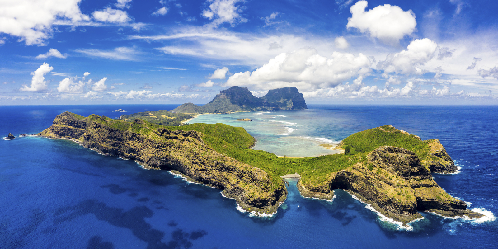 Aerial view of Lord Howe Island.