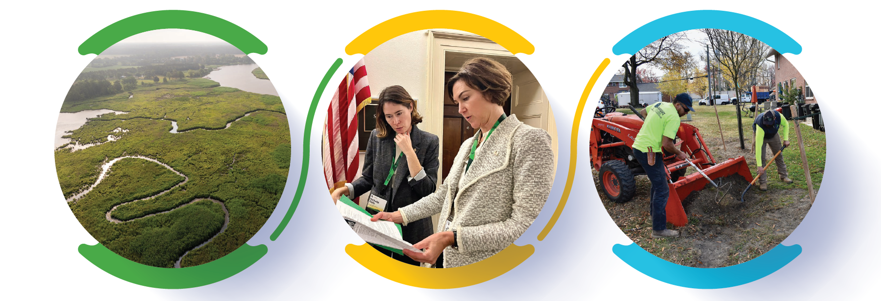 A graphic showing the three steps to advocating for policy with TNC.