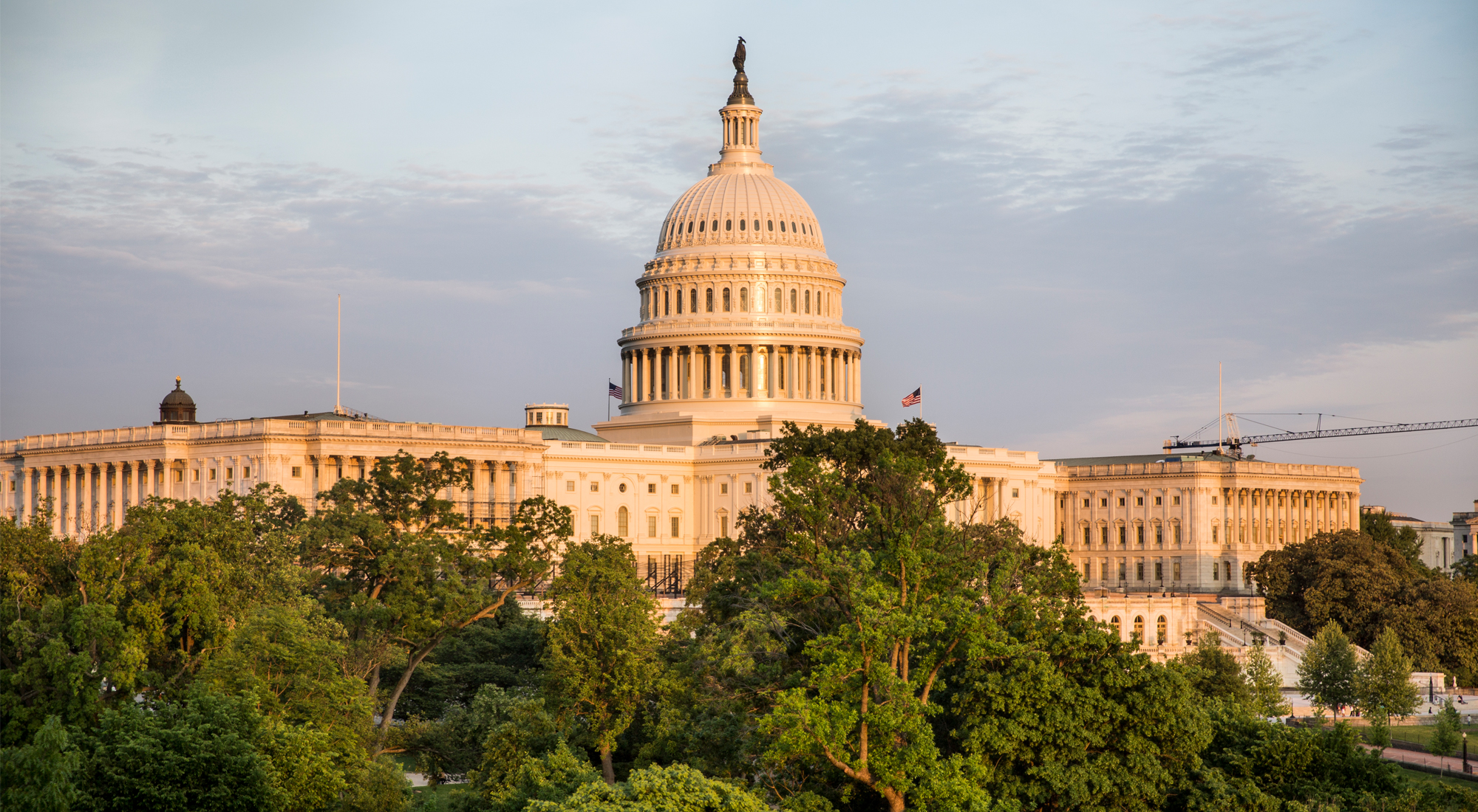 View of the United States Capitol during sunset.