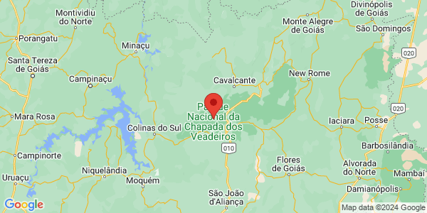 Map with marker: Located in Brazil’s central high plains region.

