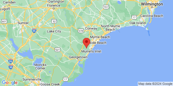 Map with marker: Find Sandy Island on a map of South Carolina.