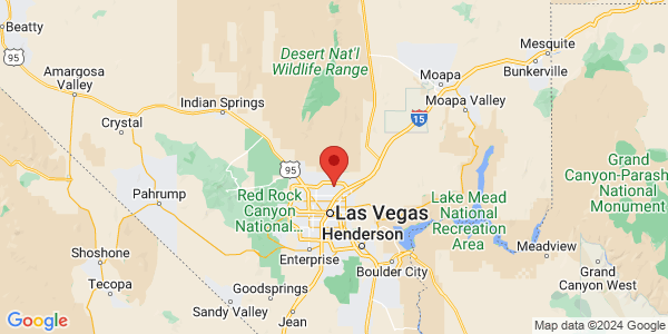Map with marker: The Upper Las Vegas Wash is a primary drainage for the entire Las Vegas Valley.