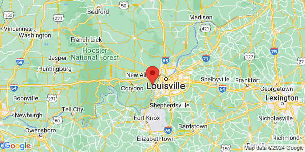 Map with marker: You can see downtown Louisville from this preserve.
