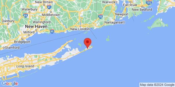 Map with marker: Located in Montauk at the tip of the South Fork peninsula of Long Island.