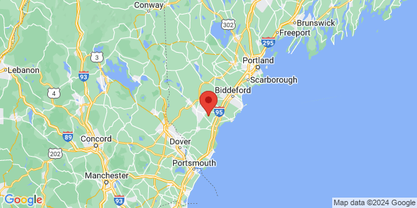 Map with marker: This ecological gem in southern Maine is managed with controlled fires.
