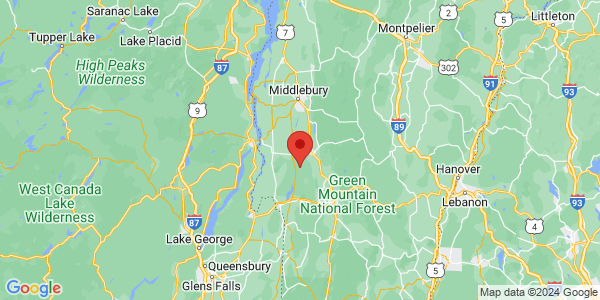 Map with marker: Located in the northernmost corner of Vermont’s Taconic Mountains.