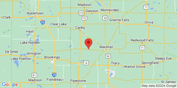Map with marker: The 2,227-acre Northern Tallgrass Prairie NWR is located in various counties in Minnesota..
