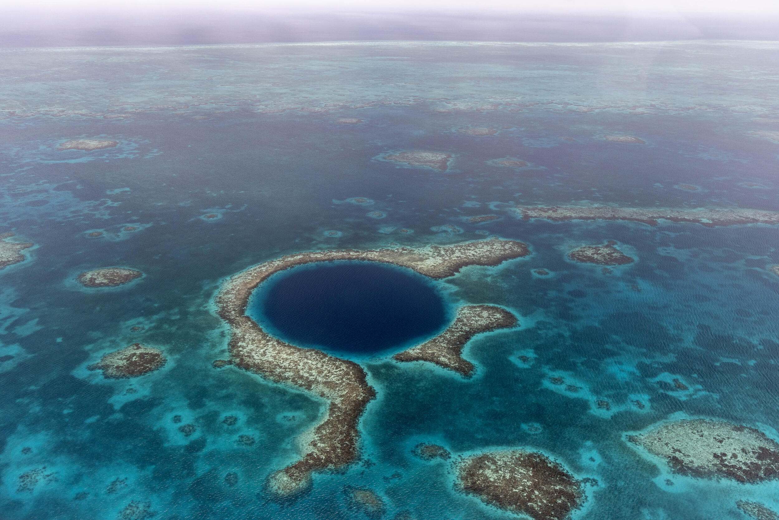 The "Great Blue Hole" of Belize.