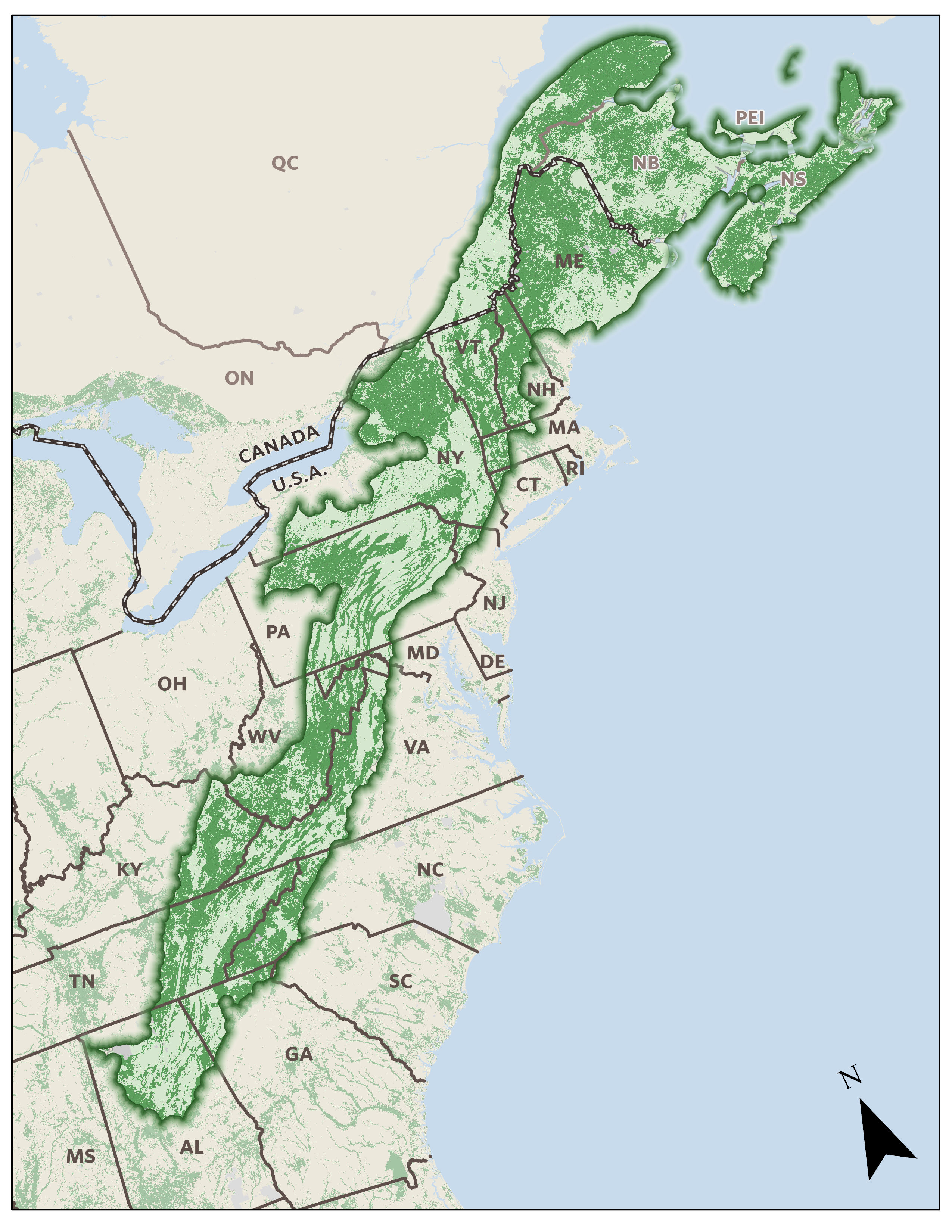 Appalachians On Map 